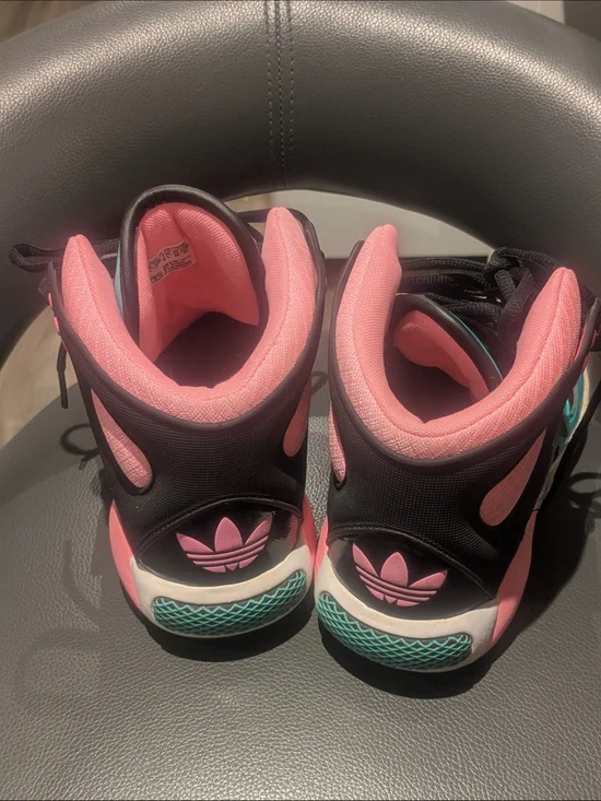 Adidas Originals High Top Sneakers Teal Pink Black Women’s 8.5 Retro Y2K - Picture 2 of 8